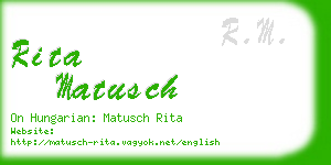 rita matusch business card